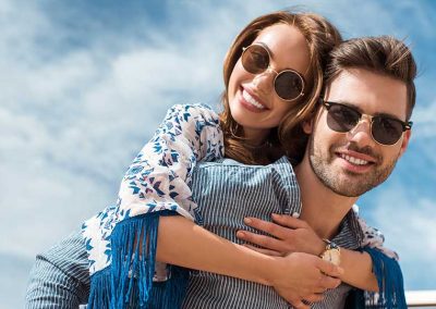 couple with Tinted and Polarized Sunglasses